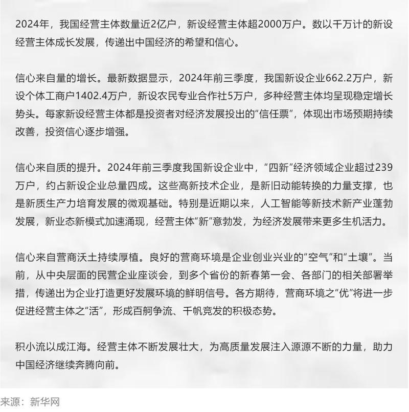 超两千万新设经营主体传递信心活力